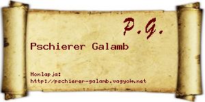 Pschierer Galamb névjegykártya